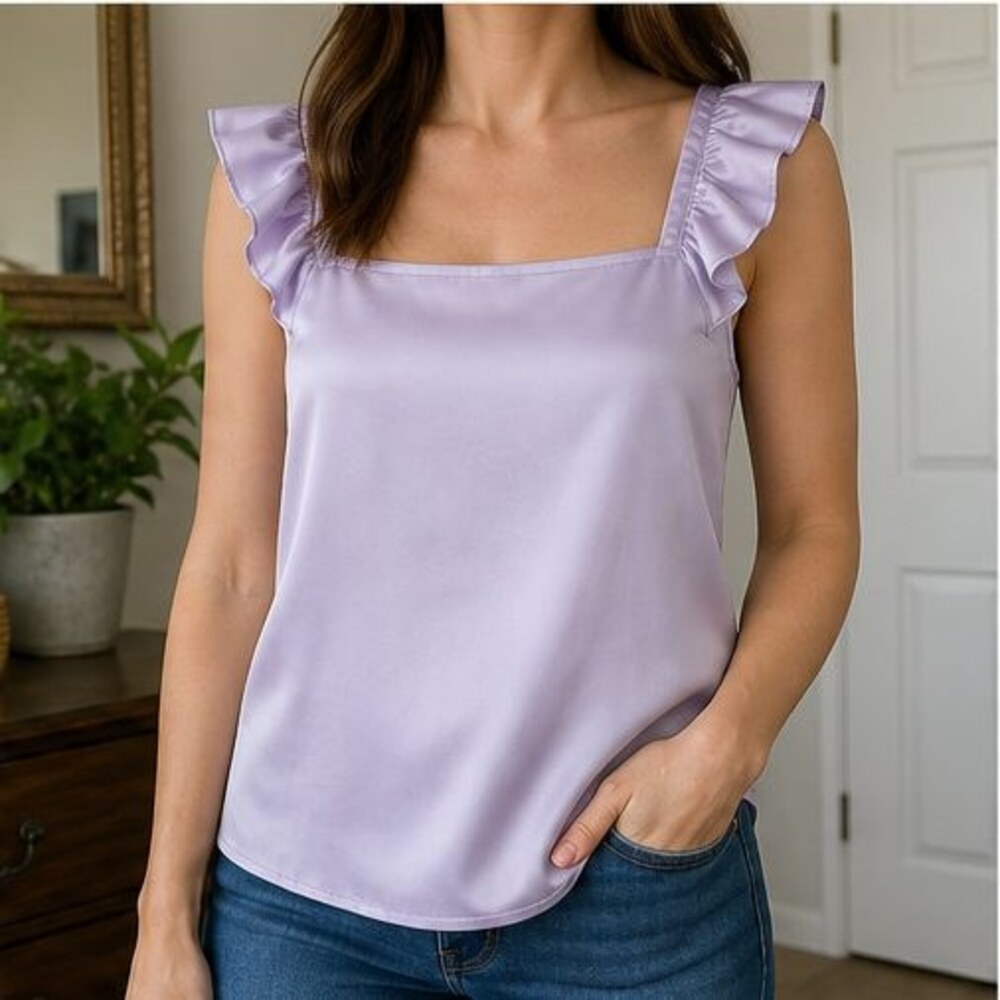 Lilac Ruffle Blouse - Picture 2 of 6